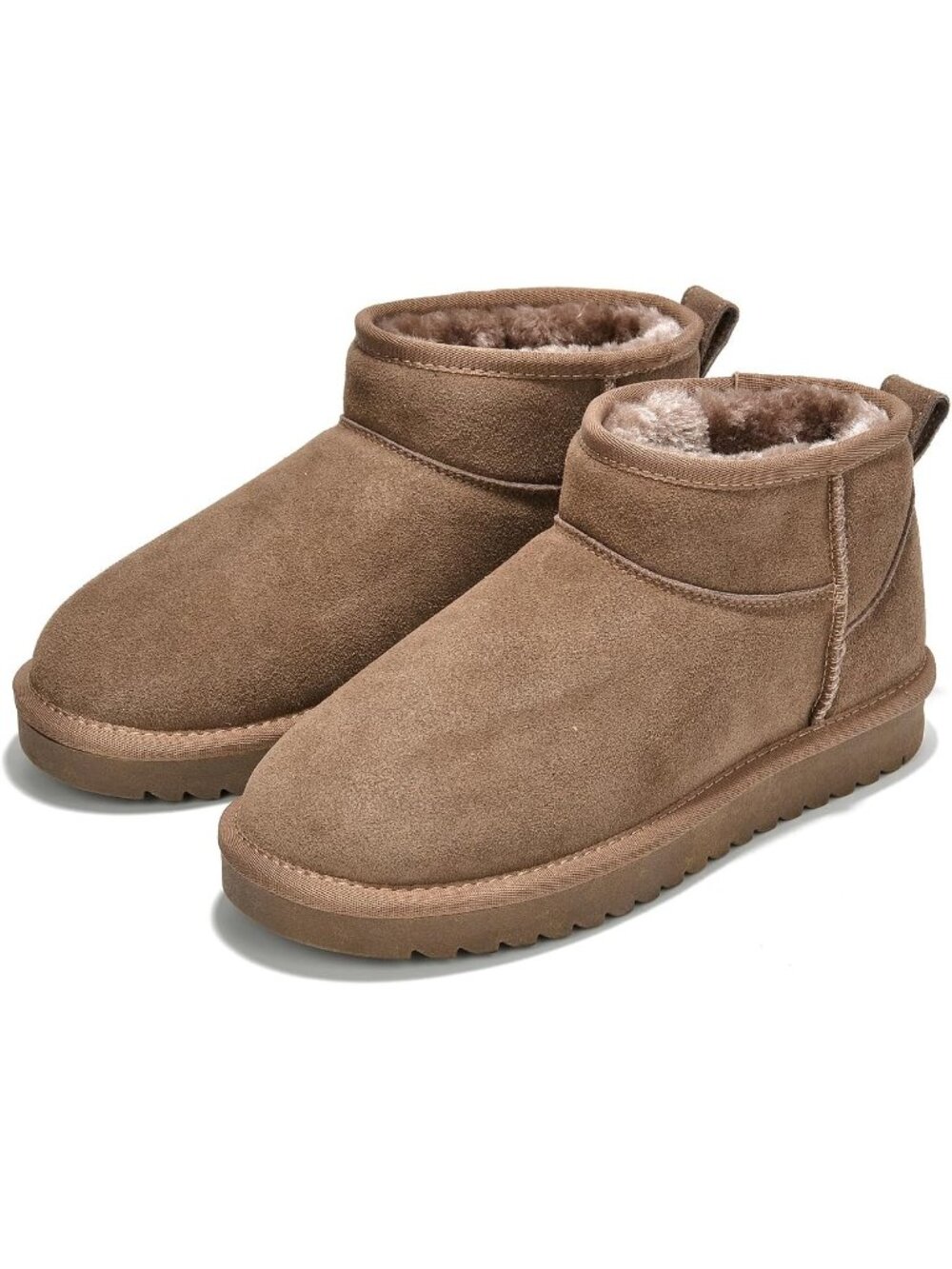 Women's Mushroom Suede Round Toe Comfortable Memory Foam Insole Ankle Booties